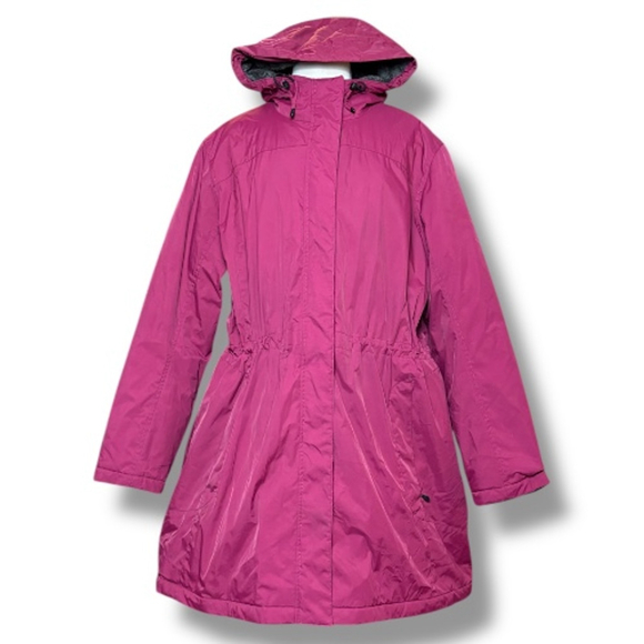 L.L. Bean Women's 3X Hooded Winter Coat Magenta Fleece Lined Parka - Picture 2 of 7